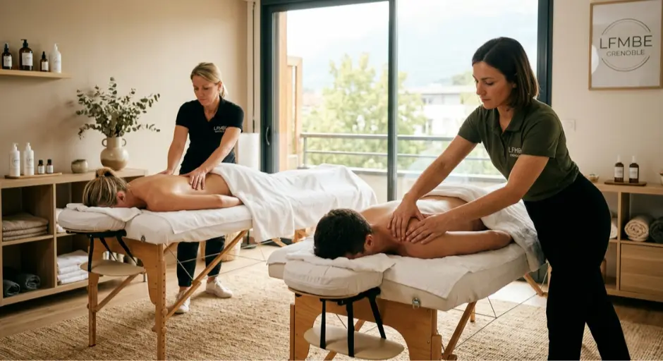 Formation massage à Grenoble – cours pratique de massage chez LFMBE